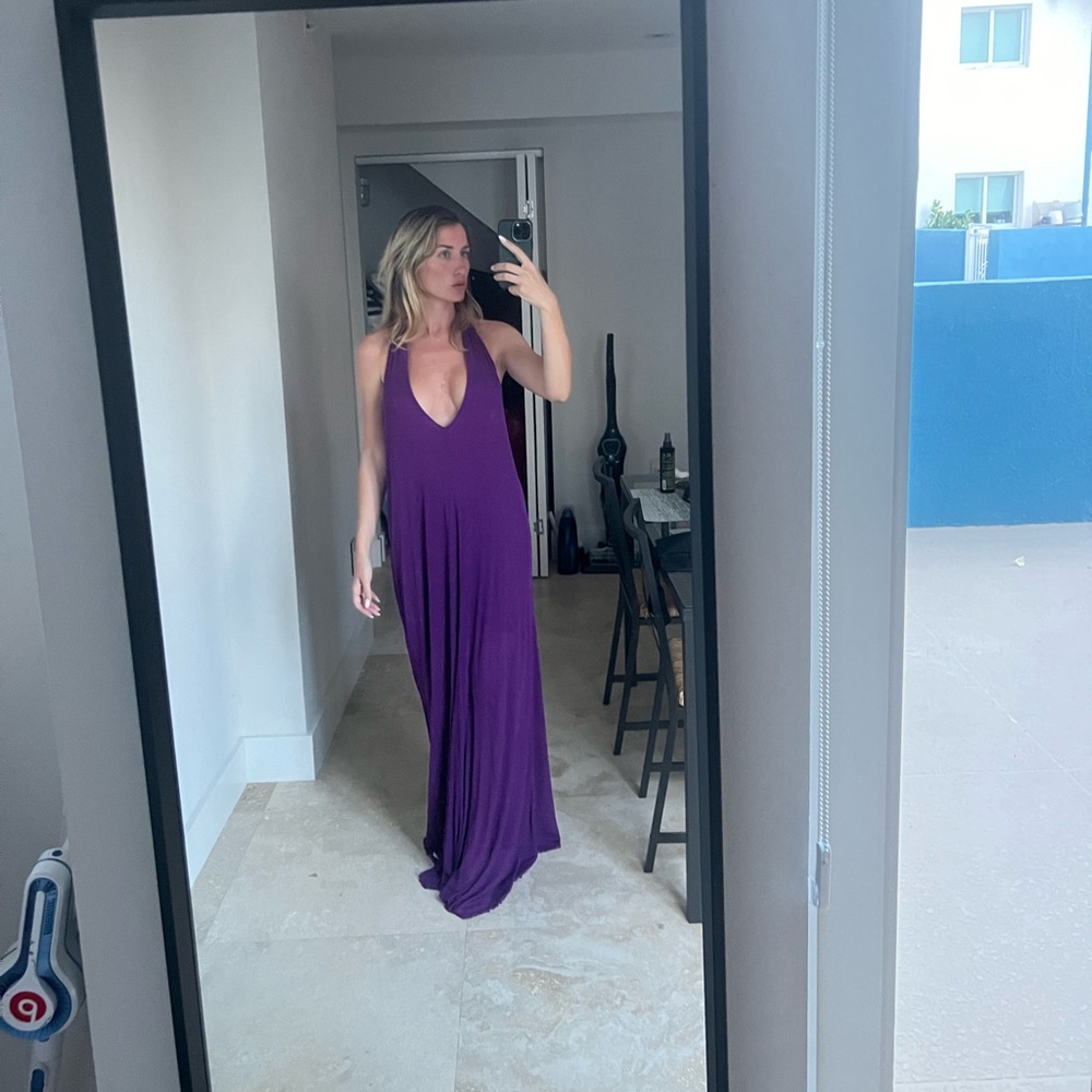 New Elegant purple long Dress for a special occasion as a marriage - size S/M - Picture 2 of 16